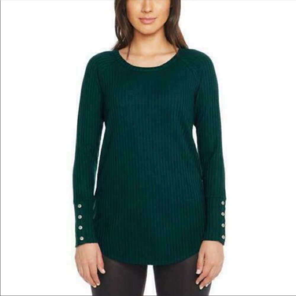 Chaser Size Small Green Waffle Knit Thermal Top
